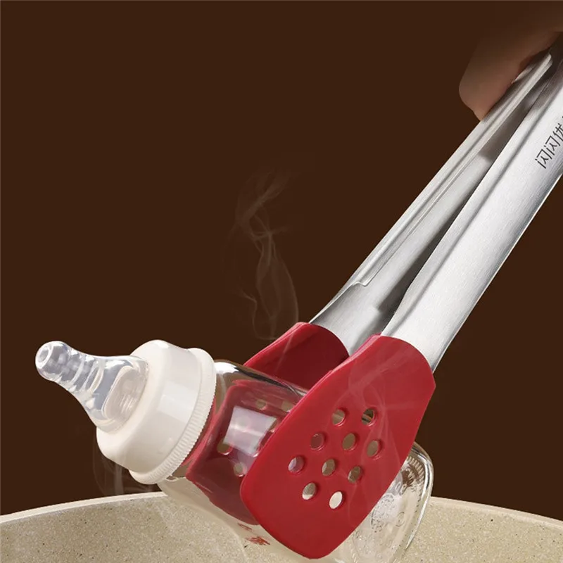 Силиконовые щипцы из нержавеющей стали кухонные для приготовления пищи стейк