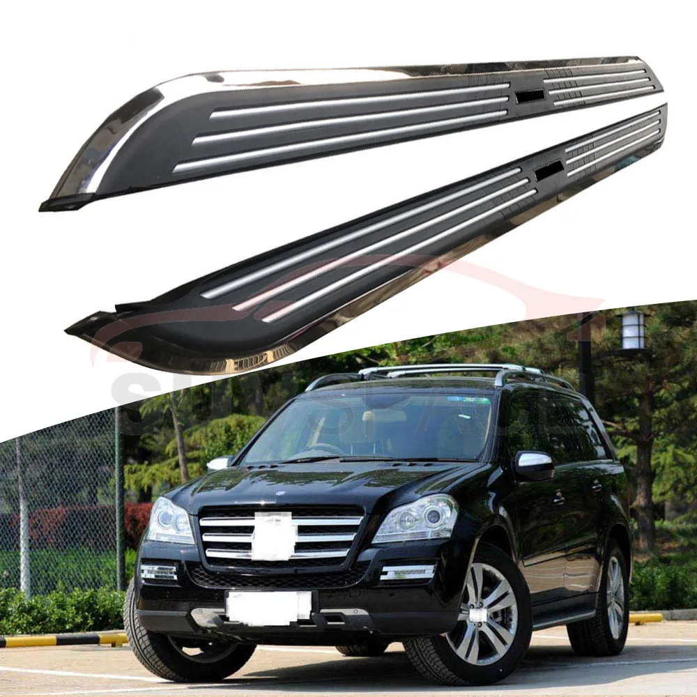

Side step fits for Mercedes Benz X164 GL 2006-2012 running board nerf bar 2Pcs left right Aluminium side step side pedal