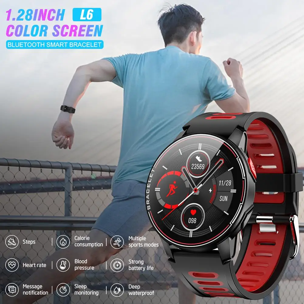 Водонепроницаемые Смарт-часы L6 IP68 фитнес-трекер пульсометр Whatch для мужчин и