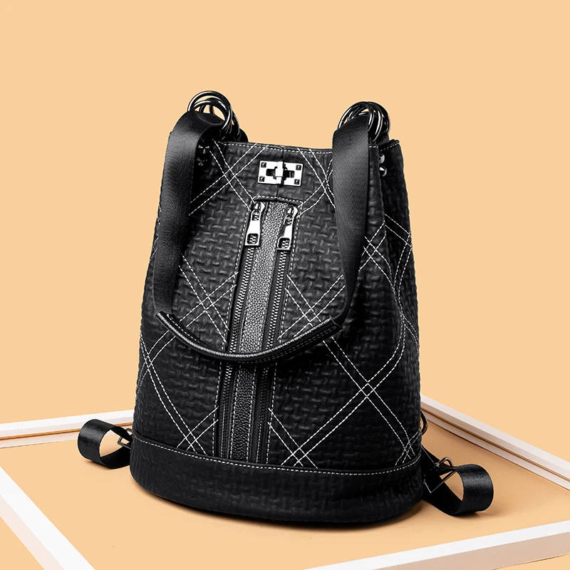 Модный кожаный рюкзак для ноутбука с блестками Женский дорожный Антивор замком и