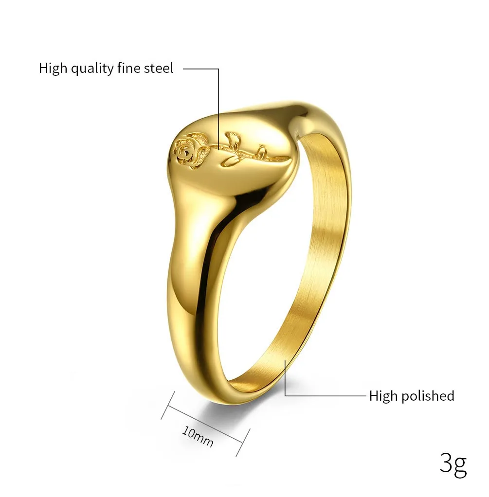 Романтические свадебные кольца из нержавеющей стали с цветком