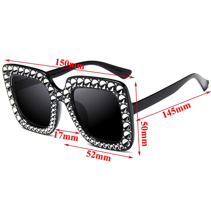 

Women Oversized Rhinestones Sun Glasses Female Square Mirror Fashion Purple Blue Shades Eyeglasses Personalized Sunglasses