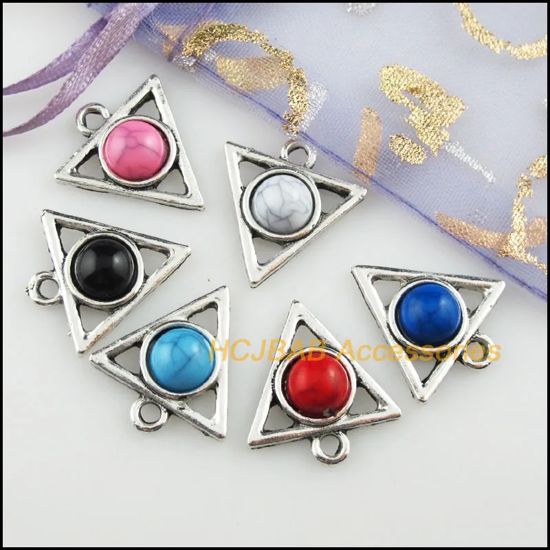 Модные 12 шт. в упаковке новое треугольное Смешанные Подвески Акриловые круглые