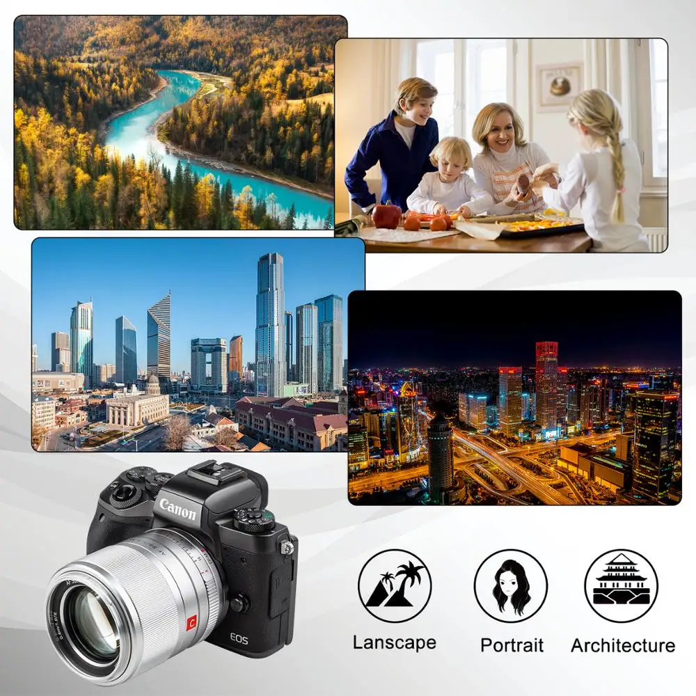 Viltrox 56 мм F1.4 EF M объектив с широкой диафрагмой Автофокус портрет APS C фиксированным