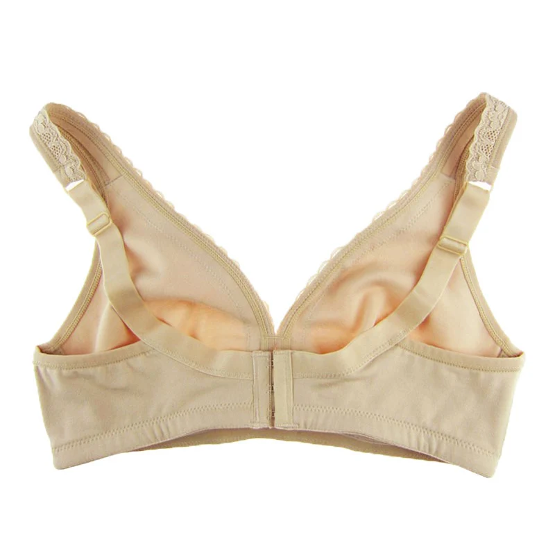 Mierside BL233R No-padded Wire Free Bra Large Size Bralette Underwear for Women  cotton fabric