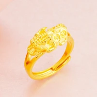 pixiu ring for couple women men 24k gold rings annimal birthday anniversary engagement wedding rings fashion jewelry gift