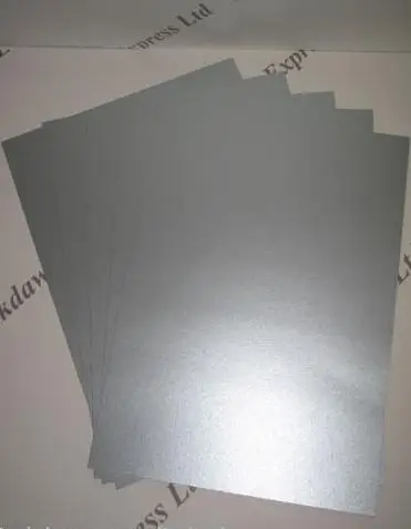 40 листов Размер A4 серебристо серый двусторонний мерцающий металлический картон