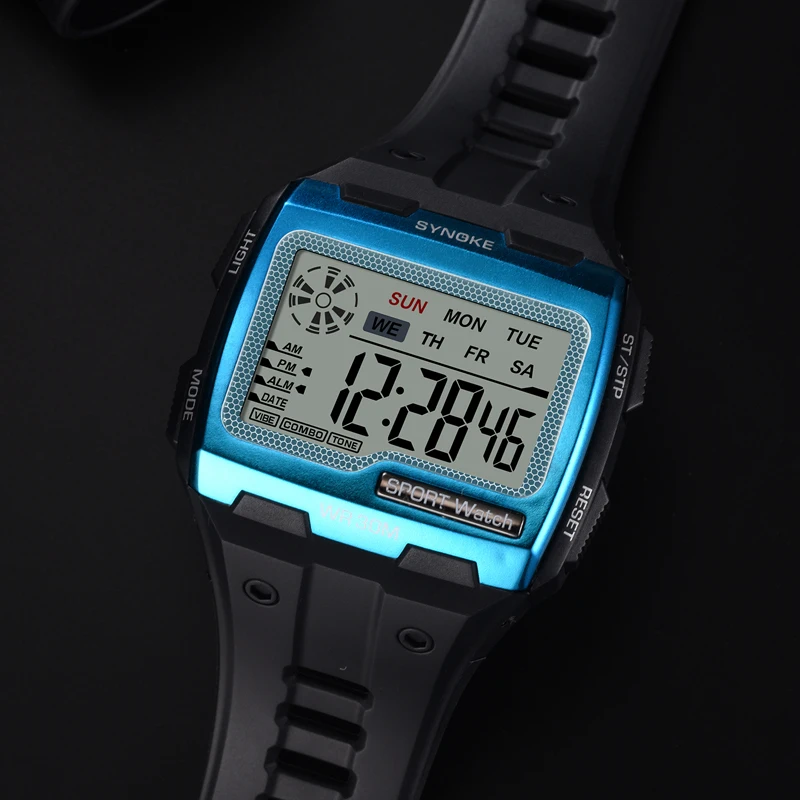 Часы мужские электронные водонепроницаемые с шагомером 50 м |