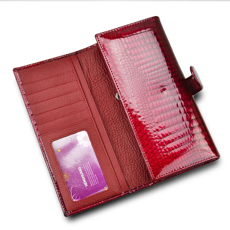 hh womens wallets and purses women genuine leather wallet female purse long hasp purses alligator leather ladies clutch bags free global shipping