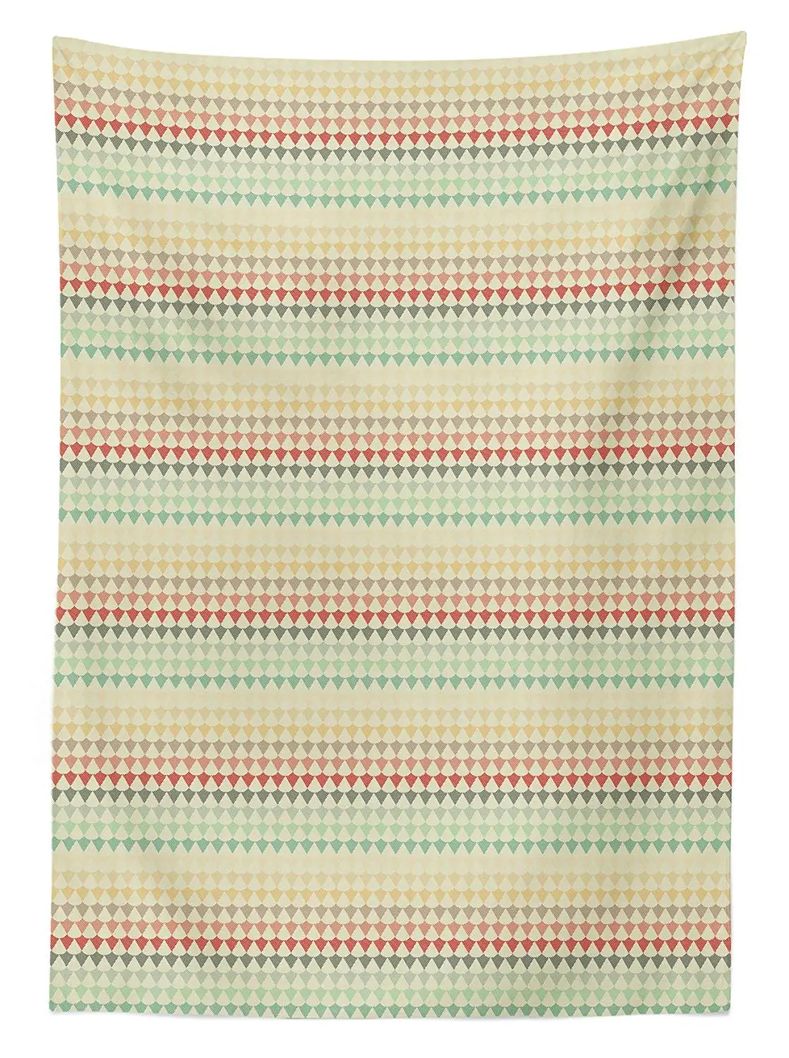 Abstract Tablecloth Retro Geometric Pattern with Colorful Stripes Repeating Mosaic Tiles Illustration Decor Picnic Table Cover | Дом и сад