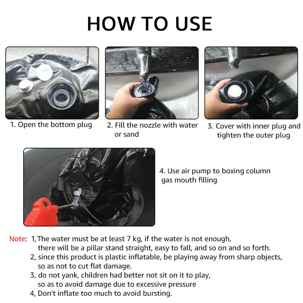 Inflatable Boxing Punching Bag Free Standing Post Column Adult Kids Fitness Training Equipment | Спорт и развлечения