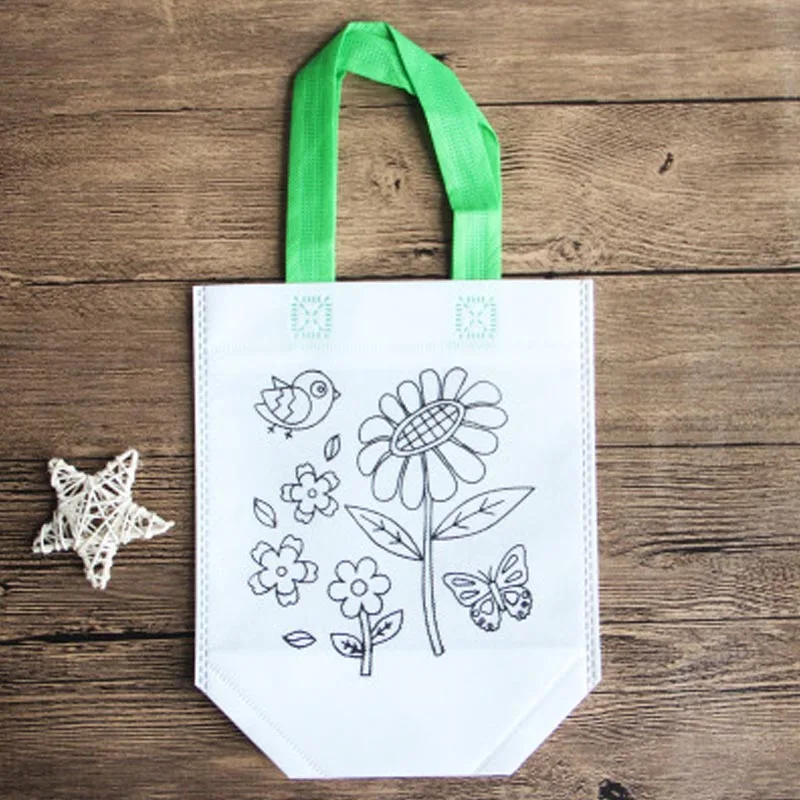 Saizhi DIY Рисование игрушки цветные граффити мешок ручной работы детей экологически чистый материал SZ3102 - Цвет: flower