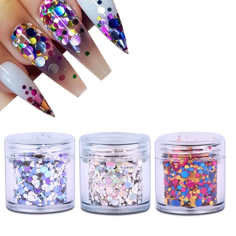 

10ML/canned Nail Art Mixed Small Disc Laser Colorful Nail Art Sequin Jewelry DIY Nail Patch Nail Decoration 3d Charms Nails