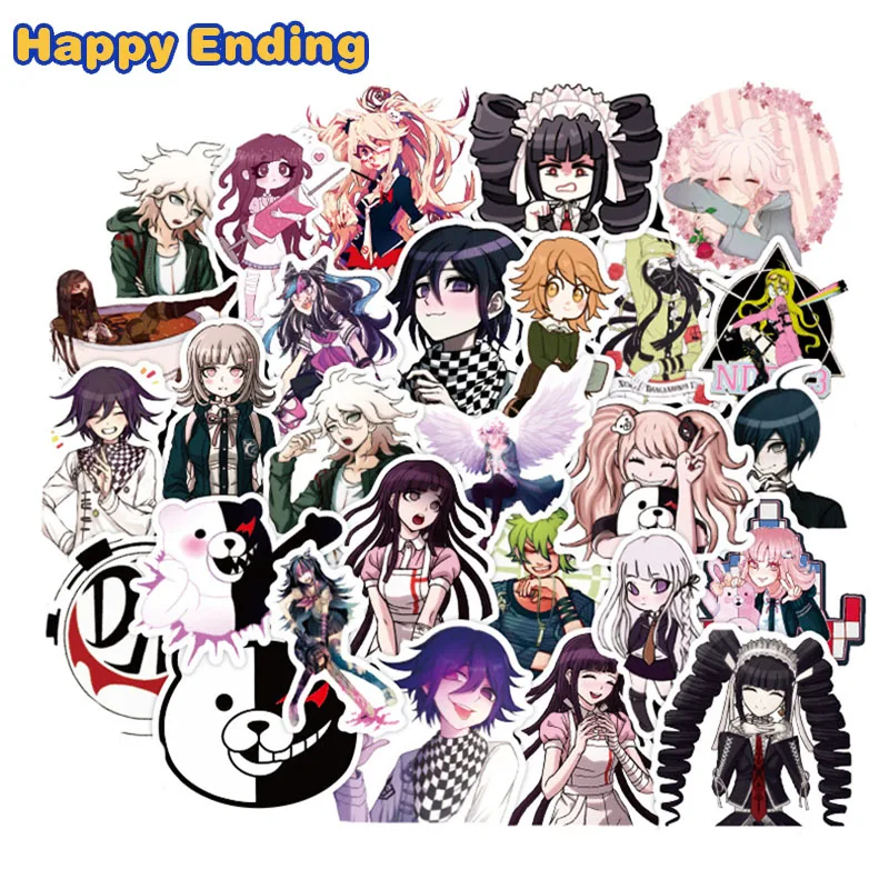 

10/30/50Pcs Mixed Danganronpa Game Waterproof Stickers DIY Snowboard Laptop Luggage Fridge Guitar Graffiti Decal Kid Toy Sticker