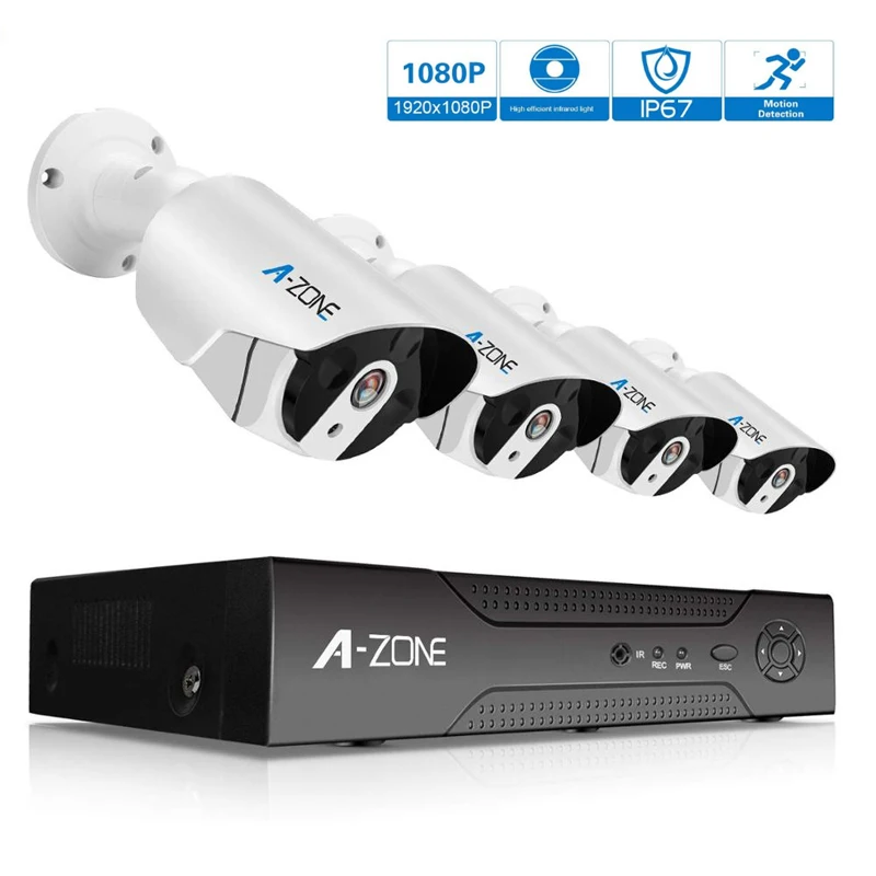 H.264 CCTV система POE NVR Kit 8CH 1080P Водонепроницаемая IP камера пулевая камер домашней