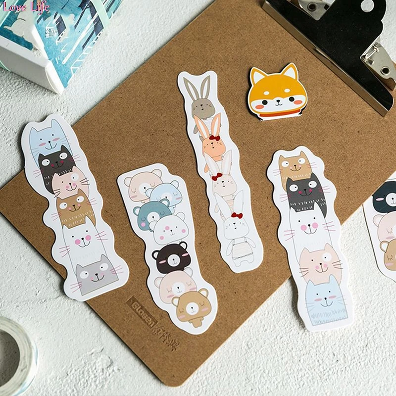 

Hot 30pcs/lot Cute Paper Bookmark For Book Holder Multifunction Bookmark Stationery