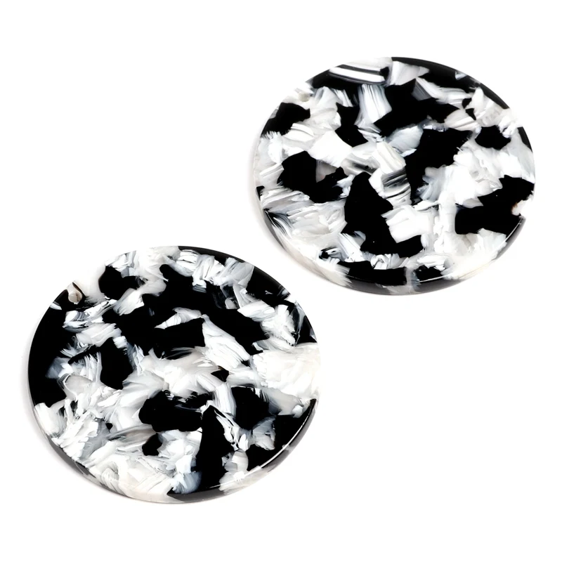 A60-233K-6PCS Черепаховые бусины, ацетатные акриловые серьги амулеты, круглые кулоны в форме монет, ювелирные изделия, серьги части, 37 мм ACE233 - Окраска металла: A60-233K-6PCS