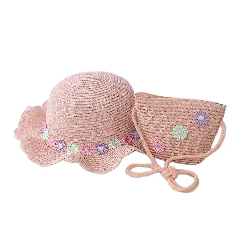 Шапка детская соломенная с широкими полями комплект шапки для пляжа и отдыха