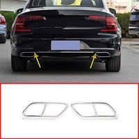 stainless steel car pipe throat exhaust outputs tail frame cover trim for volvo s60 xc90 v90 2016 2020 exterior accessories
