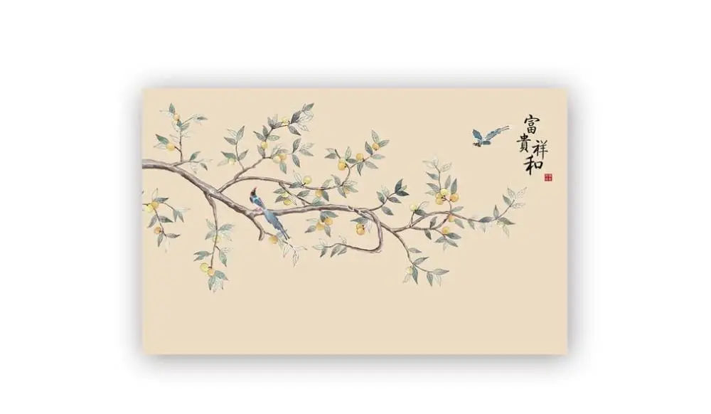 Настенные обои на заказ новинка ручная роспись цветы и птицы элегантный фон