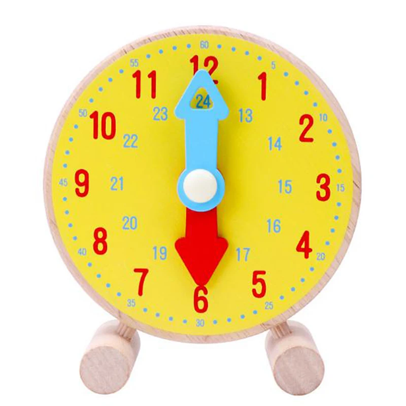 

Hand Made Wooden Clock Toys For Kids Learn Time Clock Educational Toys Develop Intelligence