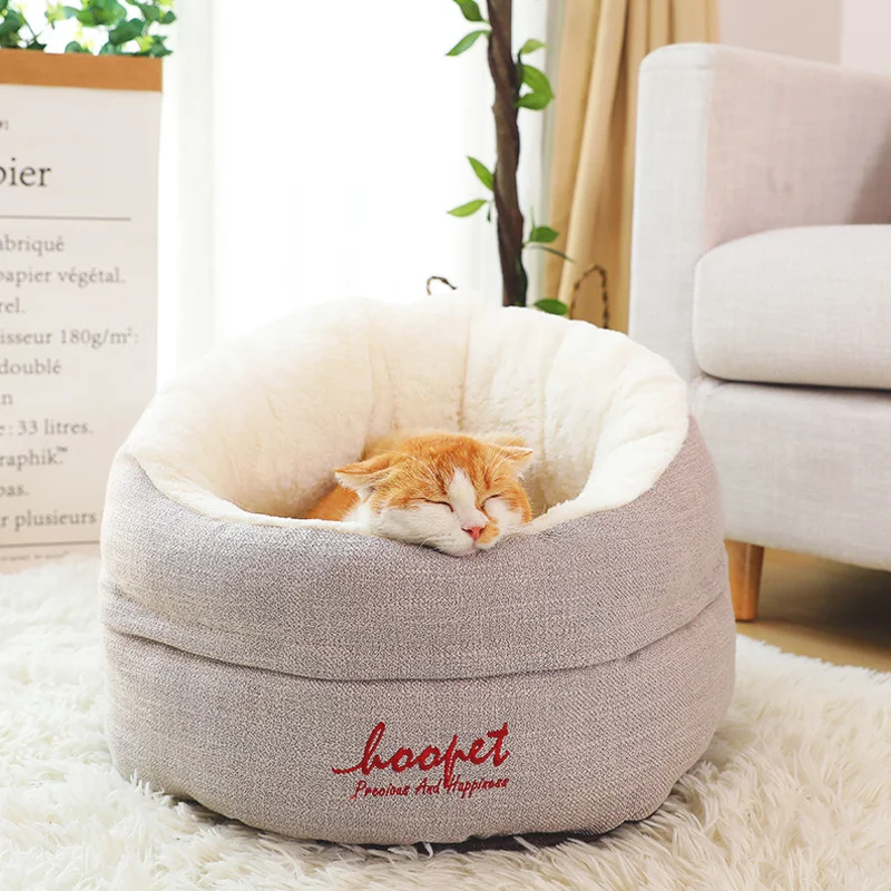 Round Plush Cat Bed House Soft Best Pet Bed Cat Pets Kennel Cats Litter Mats Pets Mat Bed Camas Para Gatos Pet Products JJ60MW