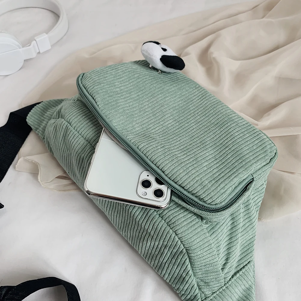 

Corduroy Waist Bag Women New Designer Canvas Fanny Pack Fashion Travel Money Phone Chest Banana Bag Female Bum Belt Bag Flap #30