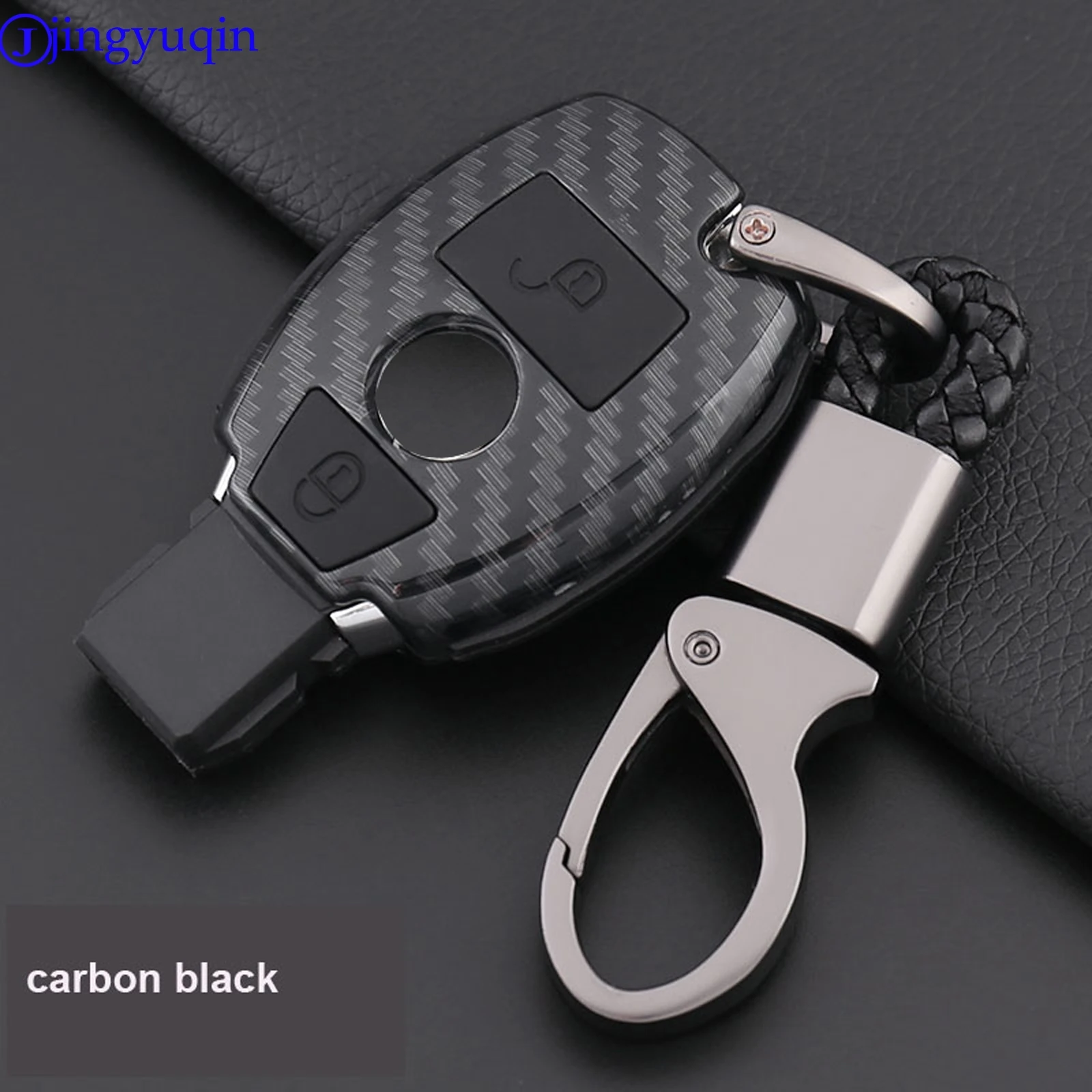 

jingyuqin Carbon Fiber 2/3/4 B Keyless Entry Remote Car Key Case For Mercedes Benz Year 2000+ Supports Original NEC and BGA