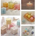 Форма для свечей в виде квадратных кубиков, форма для эфирных масел соевого воска, ароматерапия, Свеча сделай сам в форме облака, материал для свечей, 3D Силиконовая форма, 1 шт.