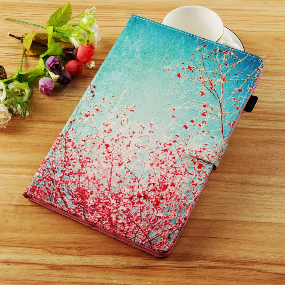

With Card Slot Case For Samsung Galaxy Tab A 8.0 inch 2019 Case Painted PU Leather Stand Cover Shell For Samsung Tab A P200 P205