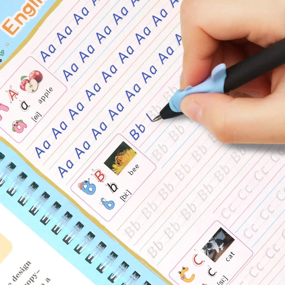 

Reusable Writing Paste Calligraphy Groove Copybook For Kids Word Children's Magic Book English Calligraphic Letter Practice Toy