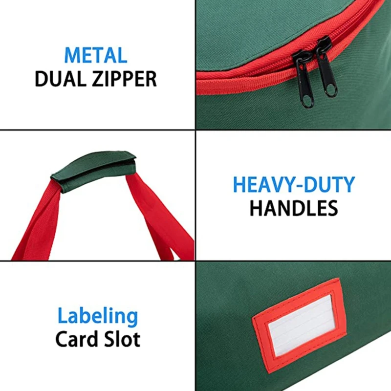Bolsa de almacenamiento de papel de regalo para Navidad, contenedor organizador de rollos de papel de tela Oxford para regalo de vacaciones, accesorios de Navidad-3