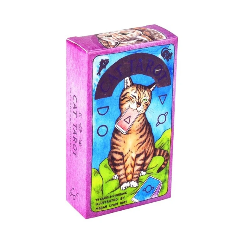 

Full English Cat Tarot 78 Cards Deck and Guidebook Read Fate Family Party Board Game Oracle Playing Cards