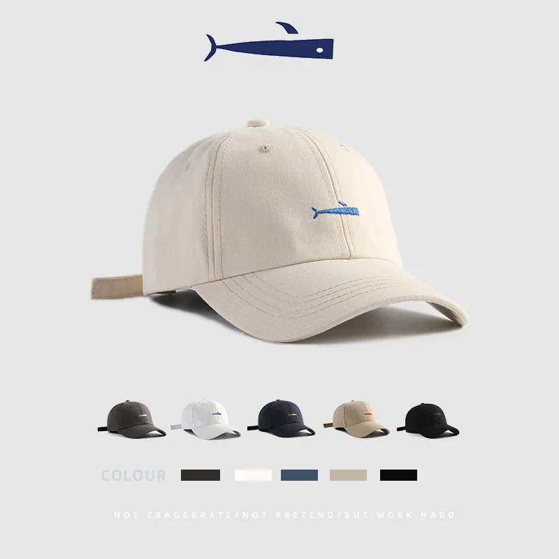 

2021 New baseball tone men cap women's cap dad hat Long Visor solid outdoor hat Streetwear visor fish letter cotton high qualit