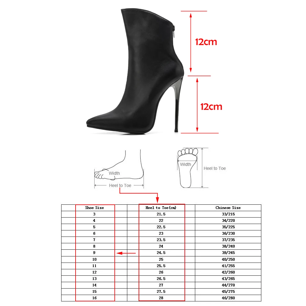 Ботильоны женские на очень высоком каблуке пикантные полусапожки с острым