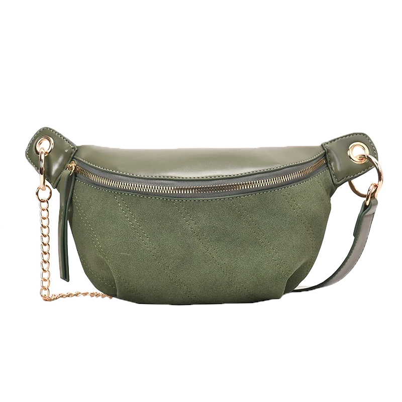 

Fashion Chain Fanny Pack Banana Waist Bag New Brand Belt Bag Women Waist Pack PU Leather Chest Bag Belly Bag Woman Bag