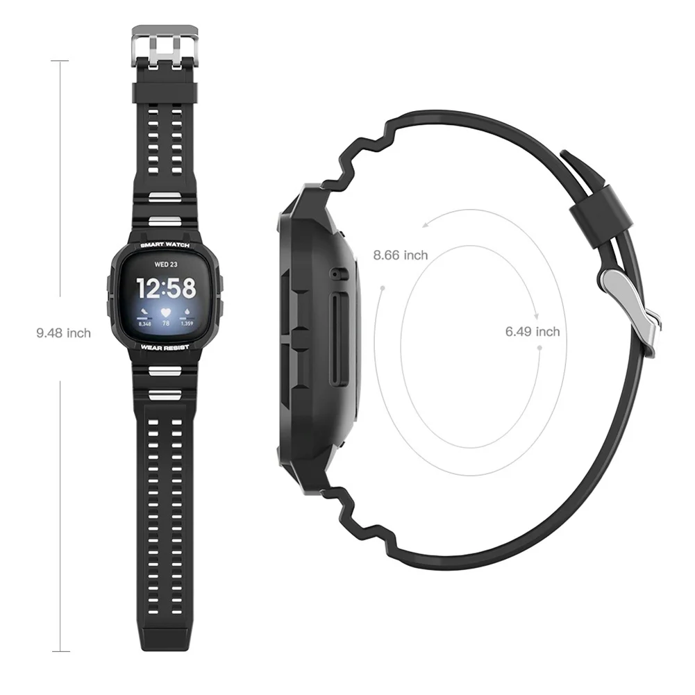 

ТПУ ремешки для умных часов ремешок для часов + чехол противоударный с защитным чехлом рамка для Fitbit Versa3
