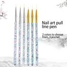 Набор кистей для дизайна ногтей с французской полосой, 3 шт.лот, кисть для лака для ногтей, инструмент для рисования, 3D Типсы, сделай сам, маникюр, УФ-гель, точечная ручка