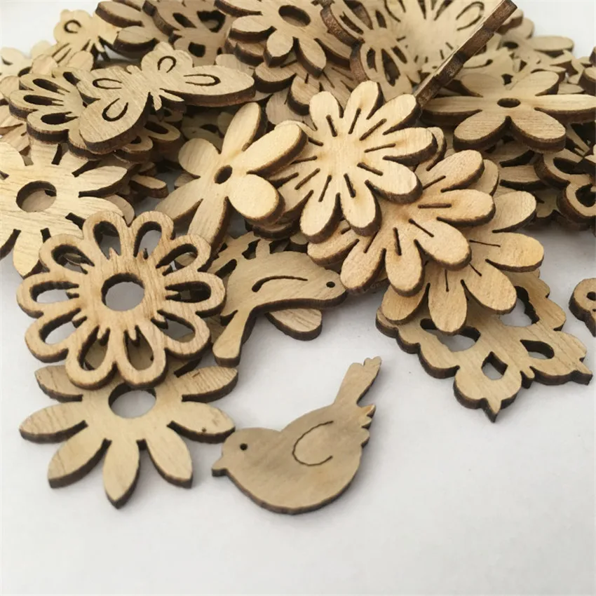 50/100 шт. DIY Плетеный абажур из натурального дерева чип Рождественская елка висячие украшения кулон подарки для детей Снеговик Форма Рождество украшения для дома