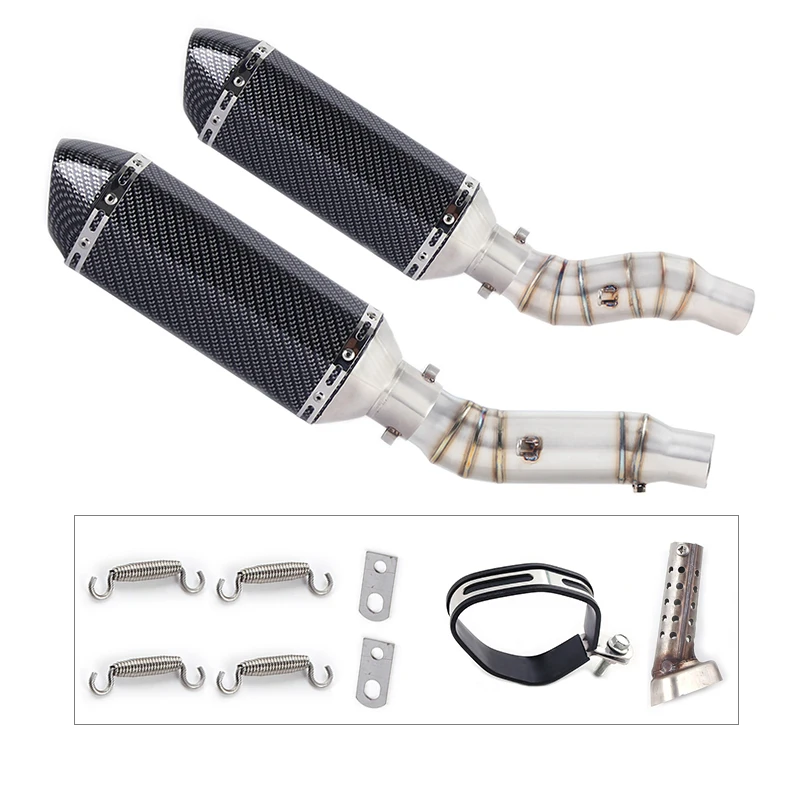 

Motorcycle Full System Exhaust Muffler Escape Middle Link Round Pipe Slip On For Kawasaki Z1000 Z1000SX Z1000R 2010-2020