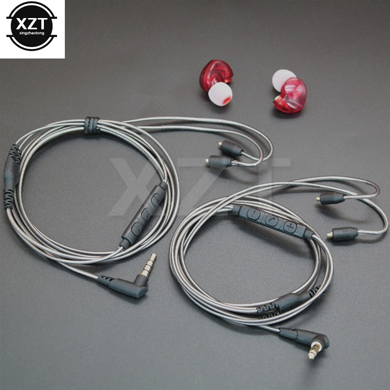 Кабель MMCX 3 5 мм для наушников Shure SE215 SE425 SE535 SE846 UE900 сменный кабель с микрофоном iphone