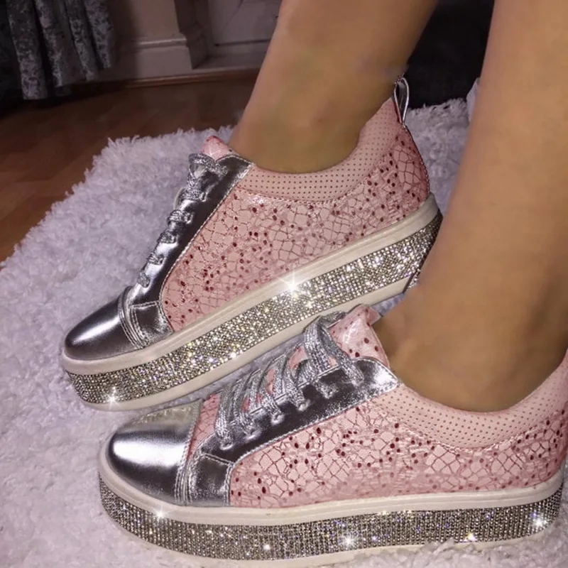 LASPERAL/Женская обувь на плоской подошве со стразами коллекция 2020 года сезон осень