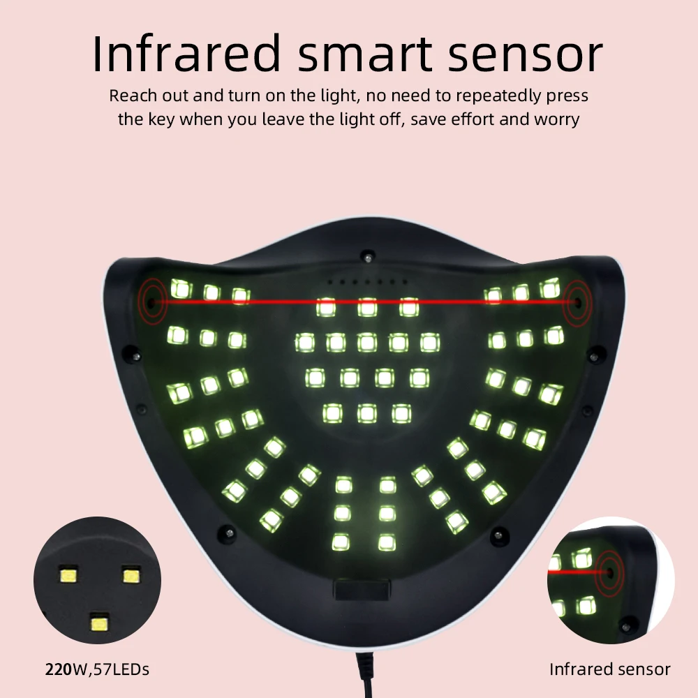 

SUNX5 Max 220W LED Lamp Nail Lamp 57 LEDs UV Ice Lamp For Curing Gel Polish Nail Dryer Auto Sensor Manicure Tools