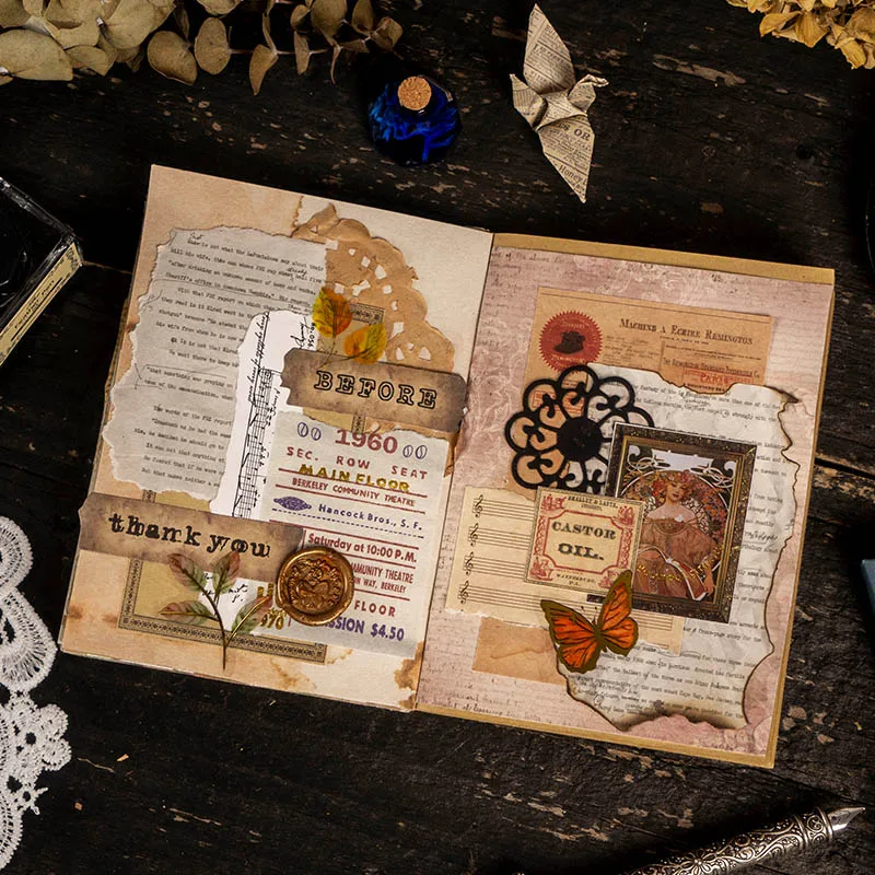 Dimi 50 листов винтажная книга из материала с надписью Memory Series s Deco скрапбукинг