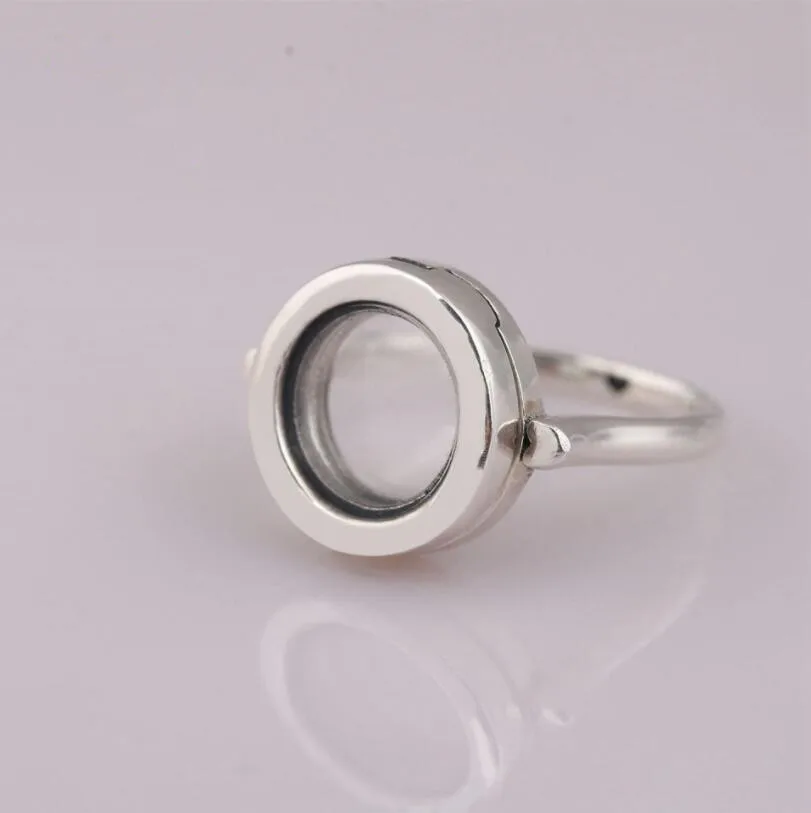 

Original 925 sterling silver pan ring openable round glass ring female wedding ceremony gift exquisite jewelry