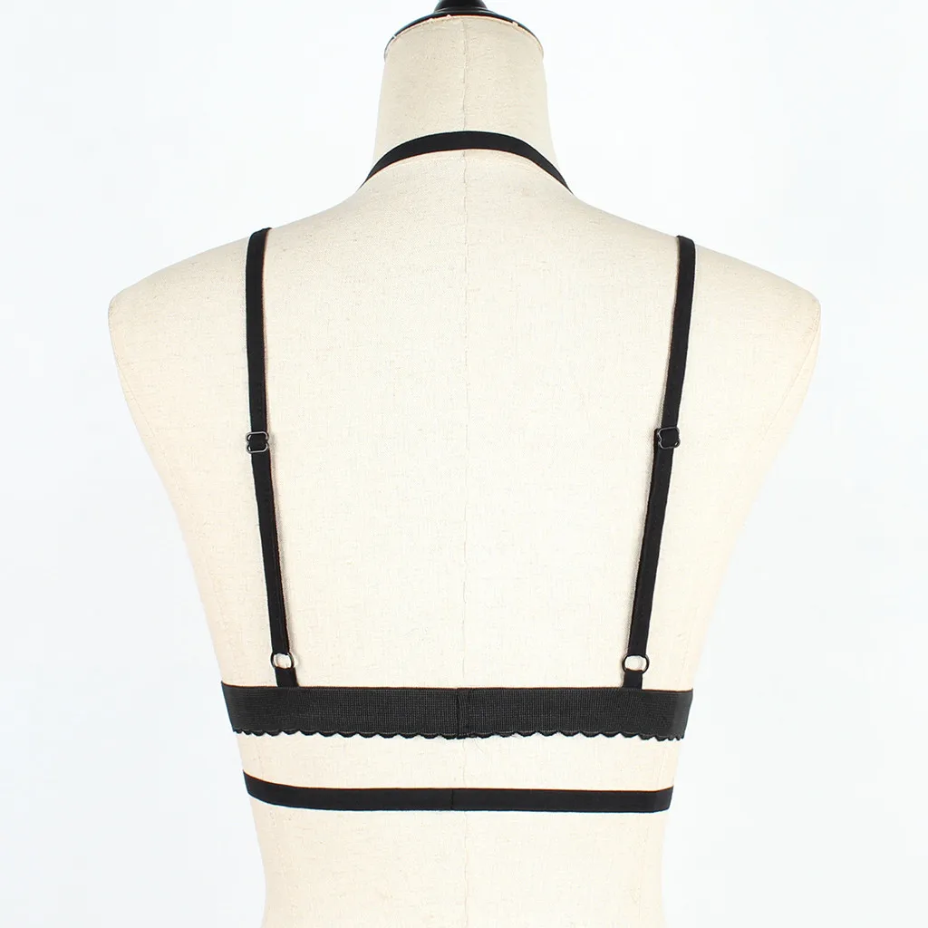 Бюстгальтер на бретельках в готическом стиле Женский бандажный кроп бюстгальтер