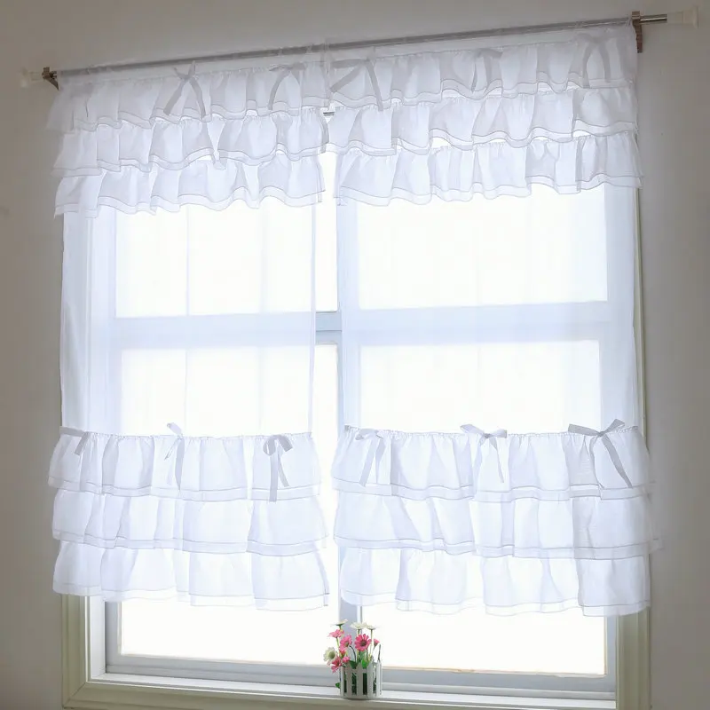 Модный домашний текстиль с оборками и ленточным бантом дизайнерская прозрачная