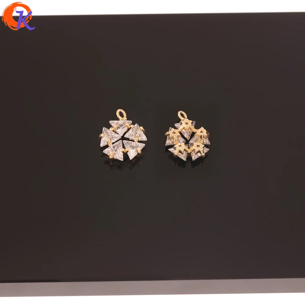 

Cordial Design 20Pcs 12*15MM Jewelry Accessories/Hand Made/CZ Charms/Genuine Gold Plating/DIY Pendant Making/Earring Findings