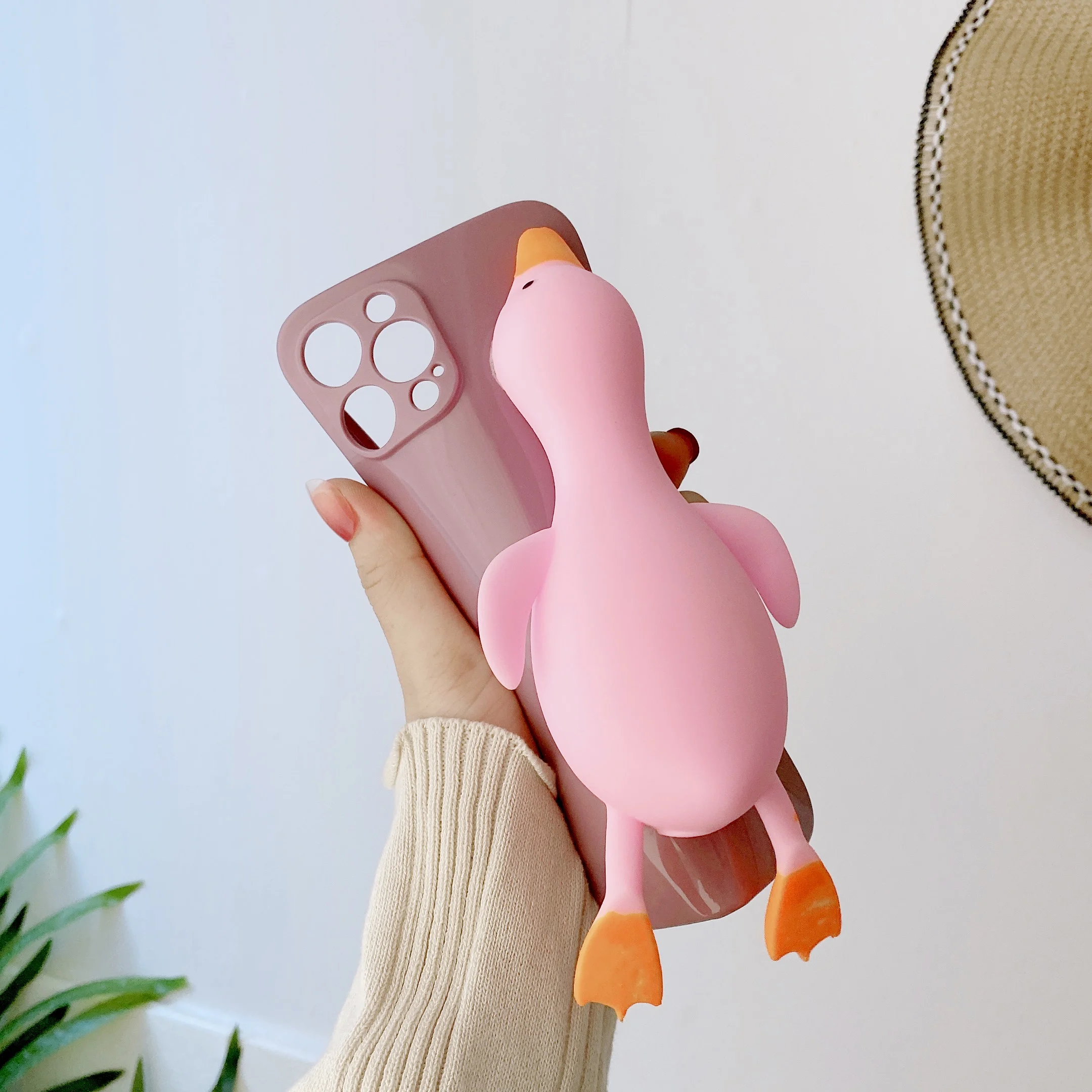 

Electroplated Belt Springback Duck Phone Case For iPhone12 12Pro Max 11 Pro Max XR XS XS Max Soft Silicone Protective Cover