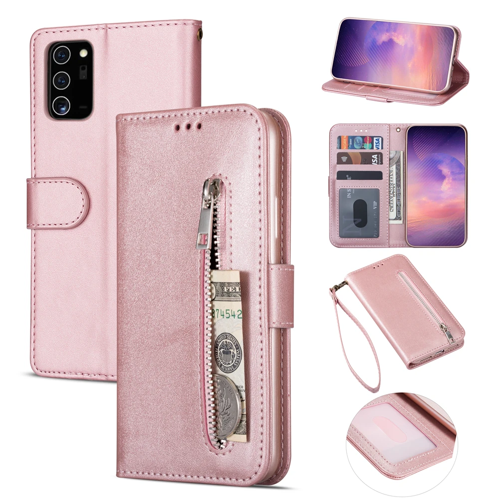 

Wallet Flip Case For Samsung Galaxy S20 FE S10 E S9 S8 S7 S6 Edge Note 20 10 9 8 Ultra Plus Zipper Magnetic Stand Phone Cover